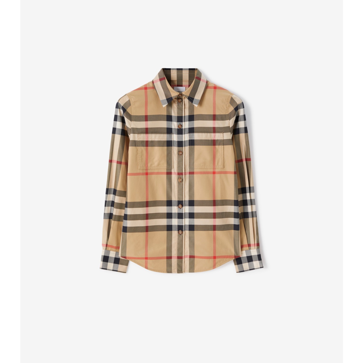 チェック コットンシャツ (アーカイブベージュ) - ウィメンズ, コットン | Burberry®公式サイト