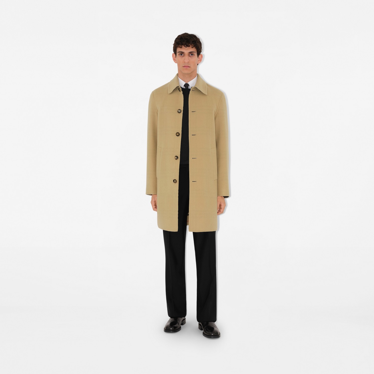 Mid-length Wool Car Coat in Flax/sand - Men | Burberry® Official Mid-length Wool Car Coat in Flax/sand - Men | Burberry® Official