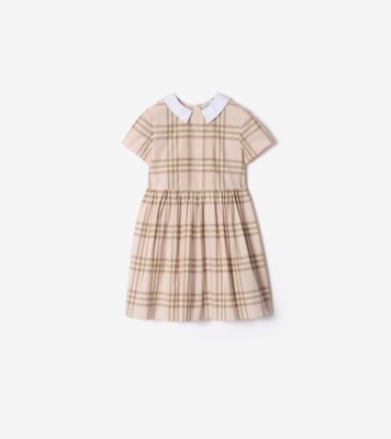 Check Cotton Dress in Archive pink | Burberry® Official