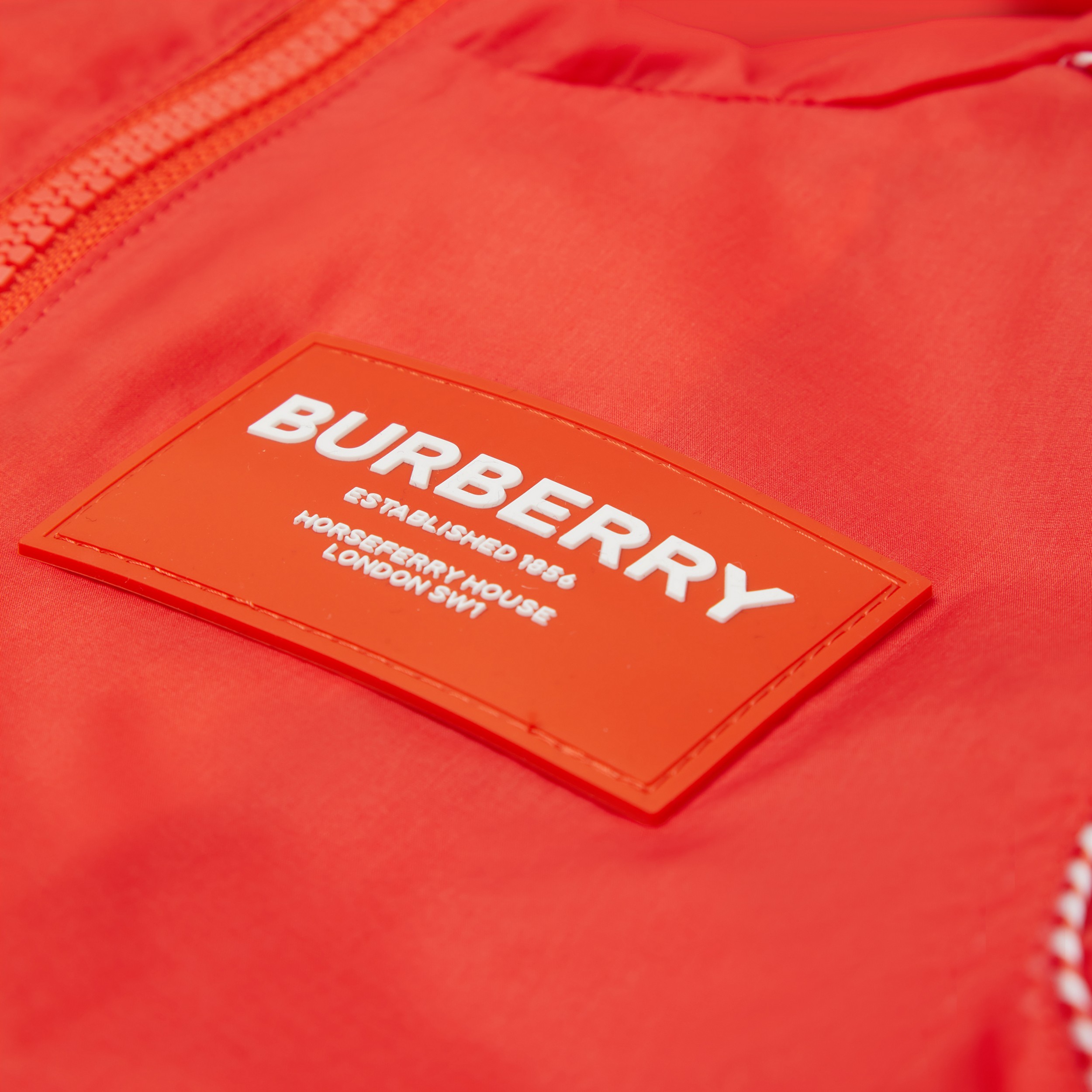 Horseferry Appliqué Hooded Jacket in Vermilion Red | Burberry® Official - 2