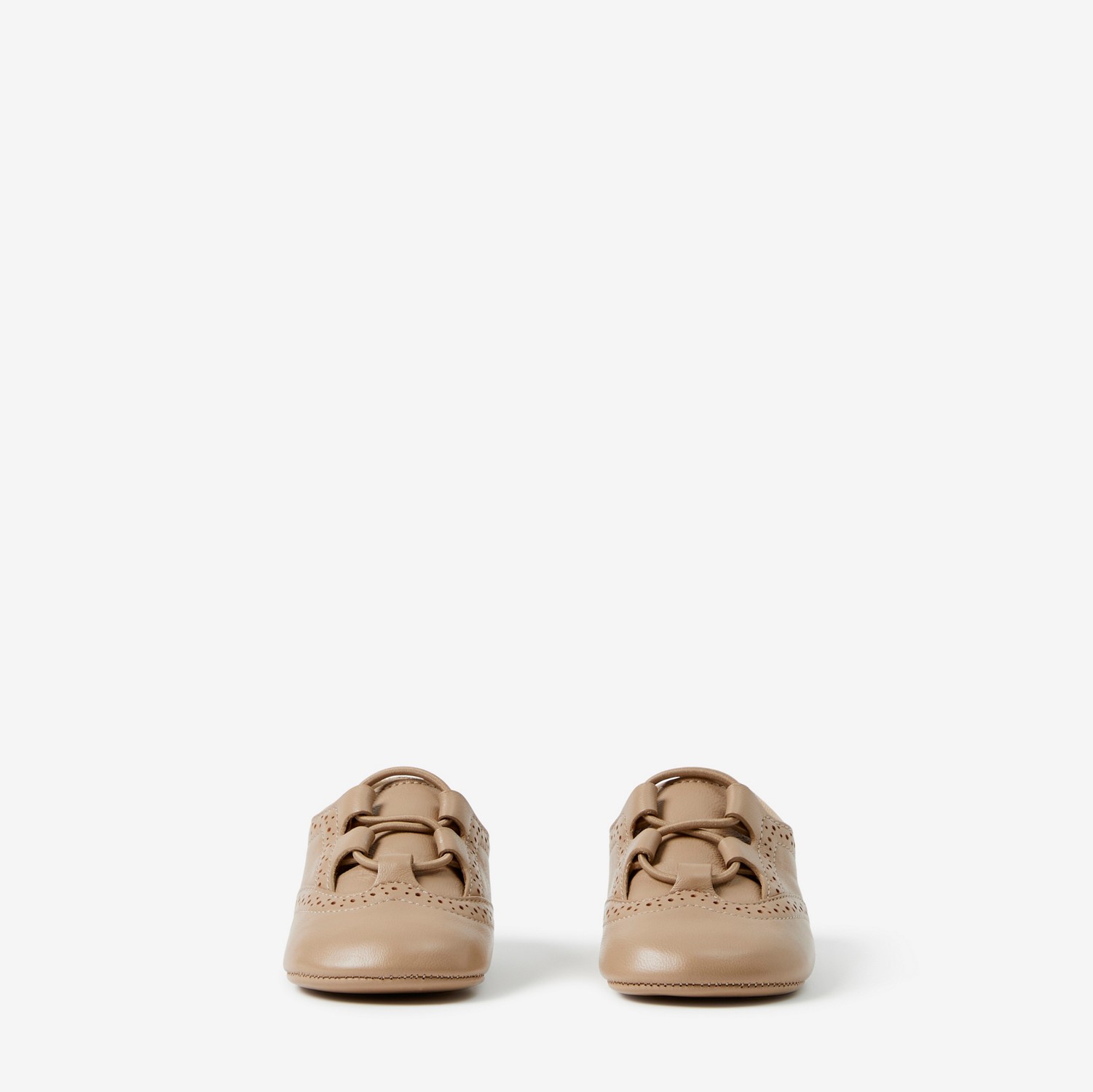 Chaussures en cuir avec Check (Beige D'archive) - Enfant | Site officiel Burberry®