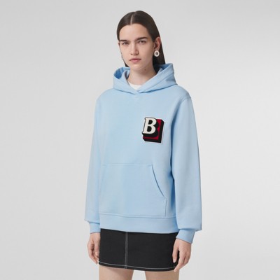 light blue burberry hoodie