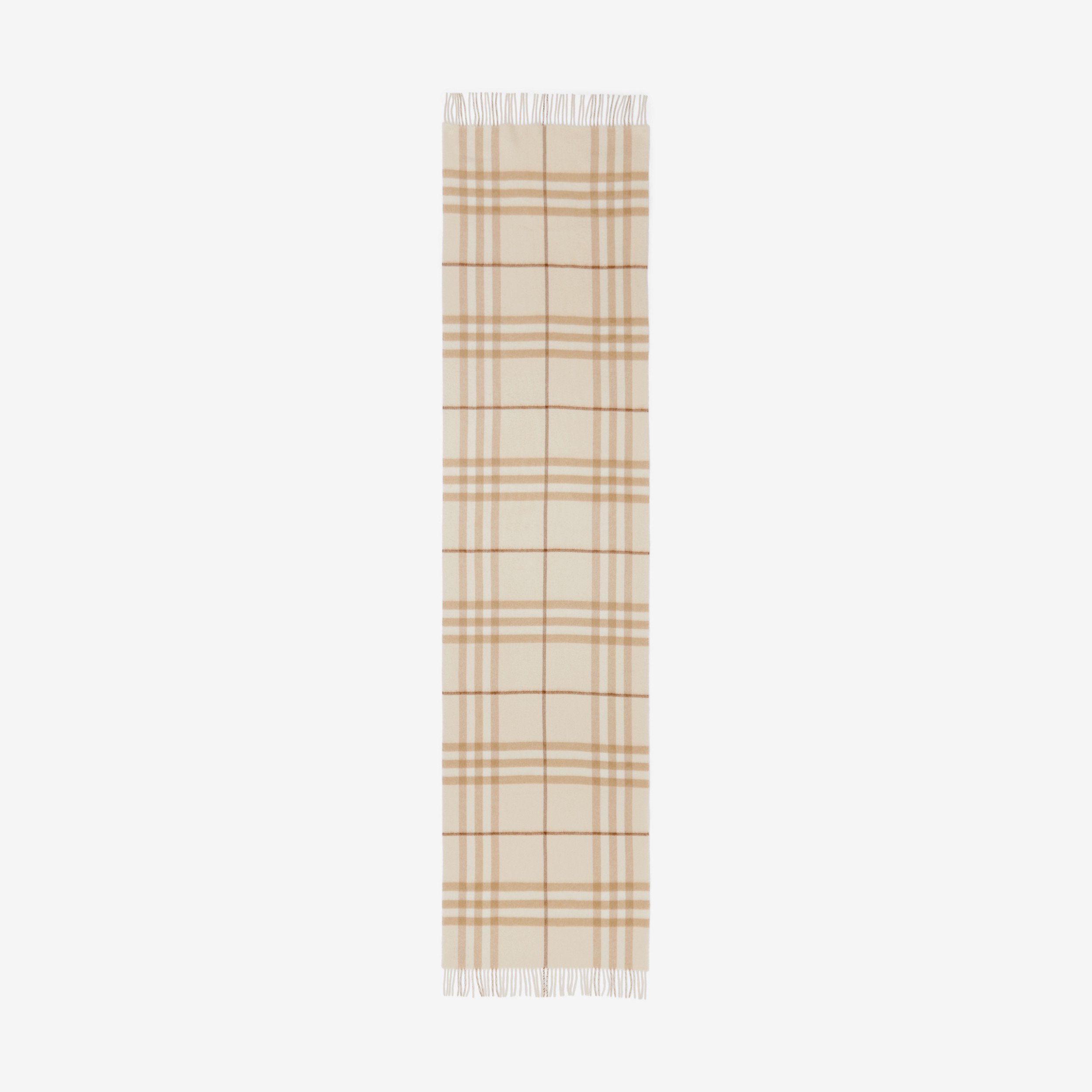 双面两用格纹羊绒围巾 (柔黄褐色 / 贝壳粉) | Burberry® 博柏利官网 - 3