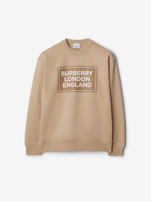 Burberry Logo Cotton Blend Sweatshirt In Brown