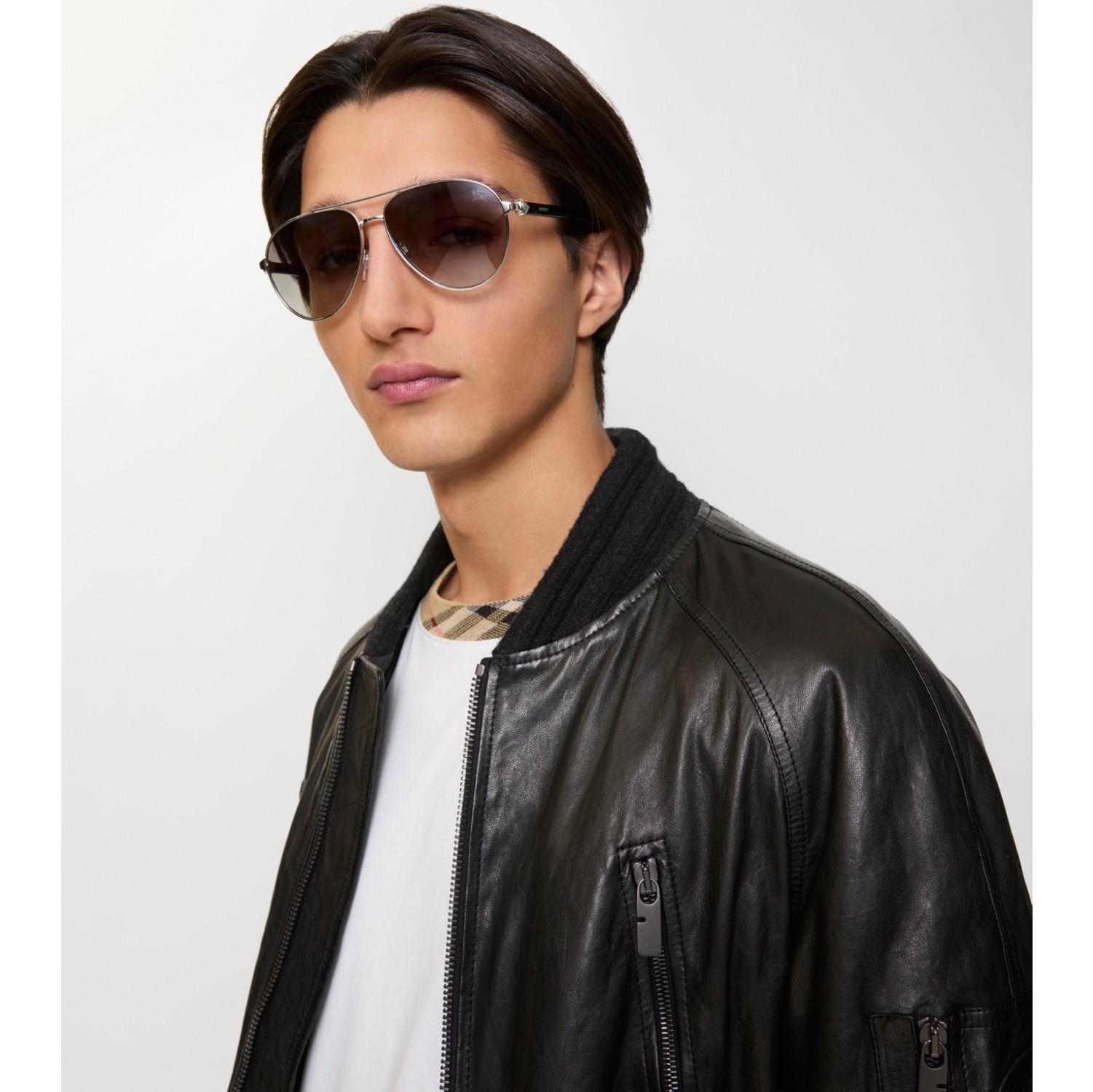 Metal Shield Aviator Sunglasses​