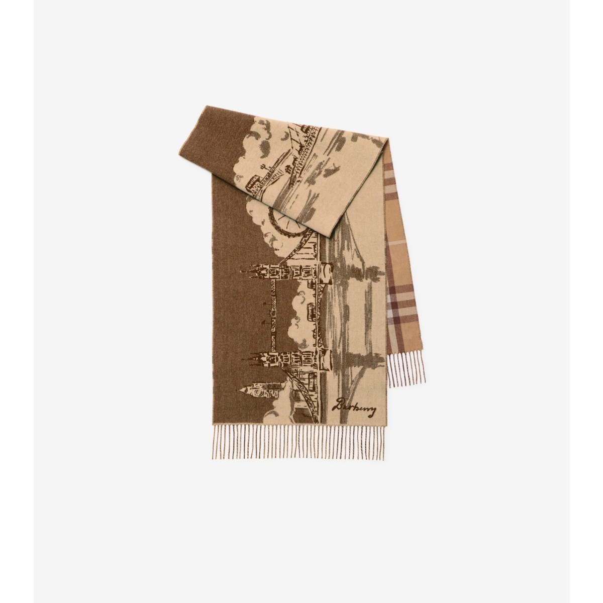  Check Wide River Thames Scarf