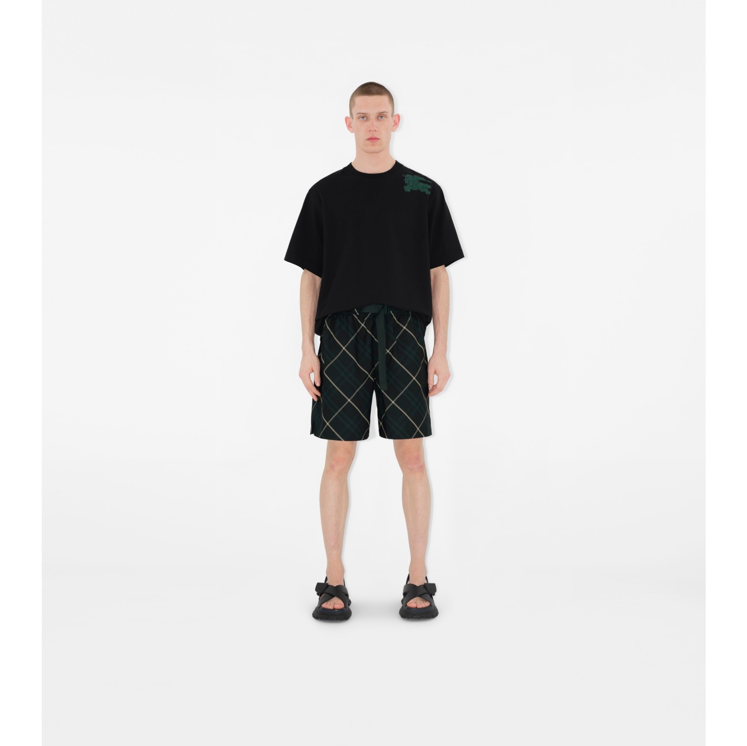 Cotton T shirt in Black Men Burberry Official