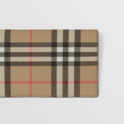 Vintage Check and Leather Continental Wallet in Archive Beige - Men |  Burberry® Official