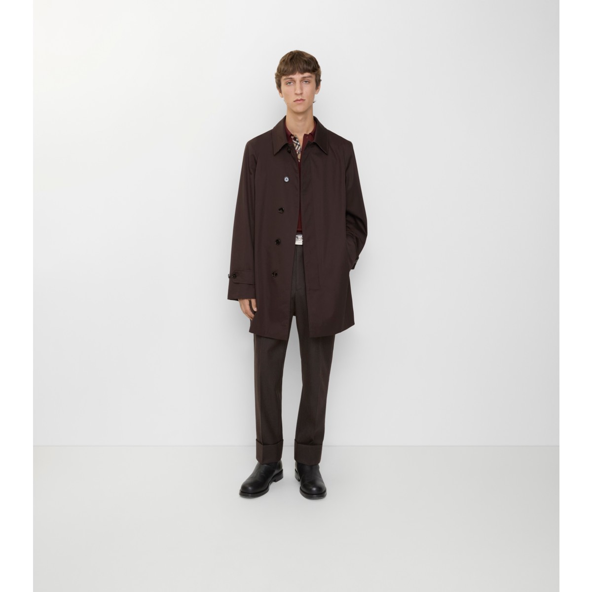  Check Short Gabardine Car Coat