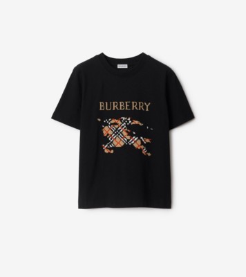 クロスステッチ EKD​ コットンTシャツ (ブラック) - ウィメンズ