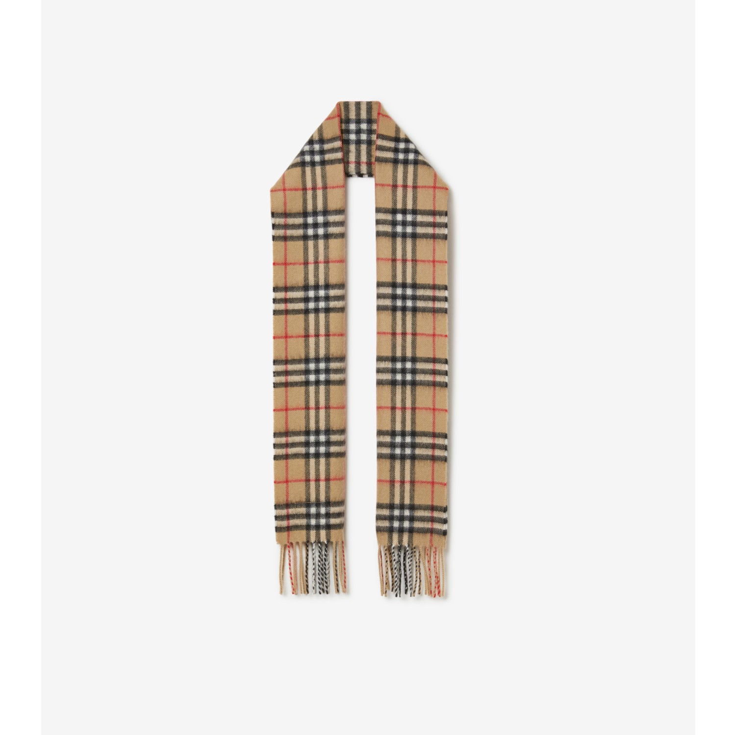 Check Cashmere Scarf in Archive Beige - Children | Burberry® Official