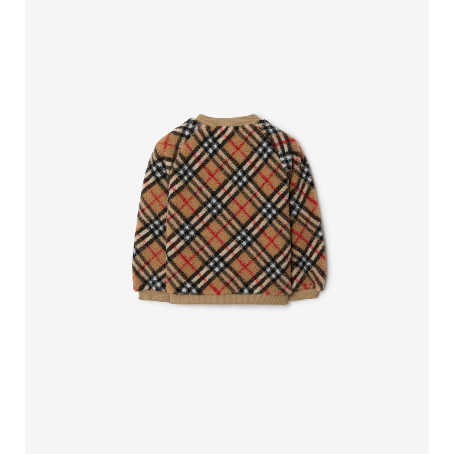 Check Fleece Sweater in Archive Beige | Burberry® Official