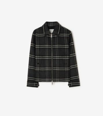 Check Wool Jacket in Black/charcoal grey - Men | Burberry® Official