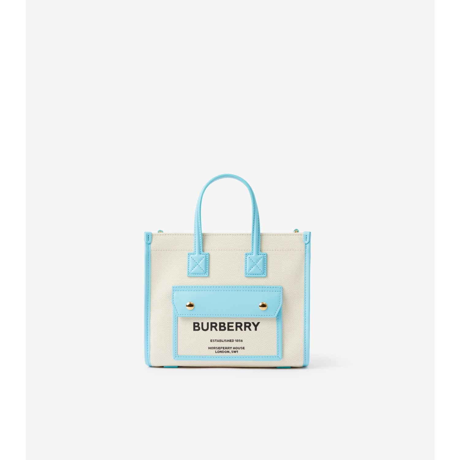 Mini freya leather & canvas tote bag - Burberry - Women