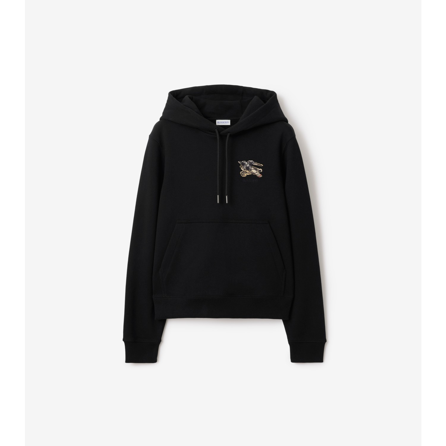 Knight Check Cotton Hoodie in Black - Women | Burberry® Official