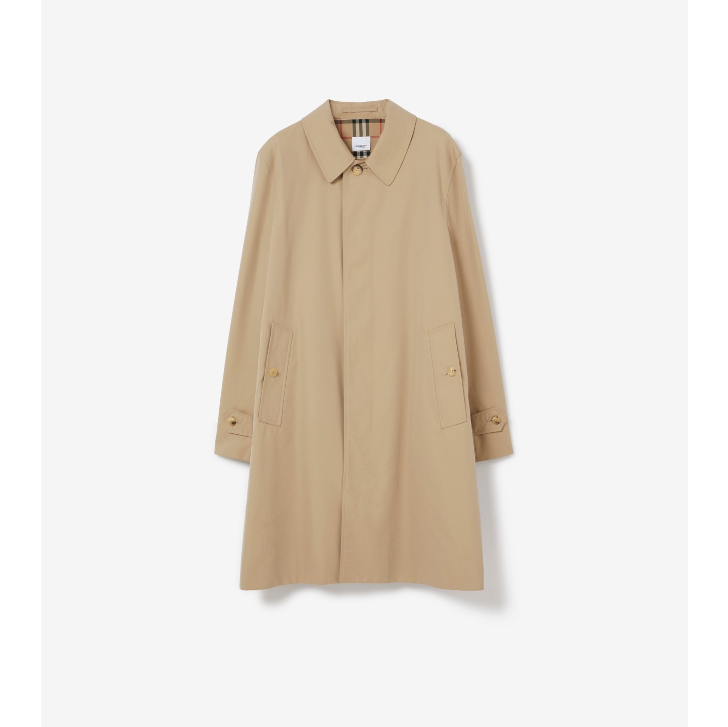 Mid length Pimlico Car Coat in Honey Men Cotton Gabardine Burberry Official