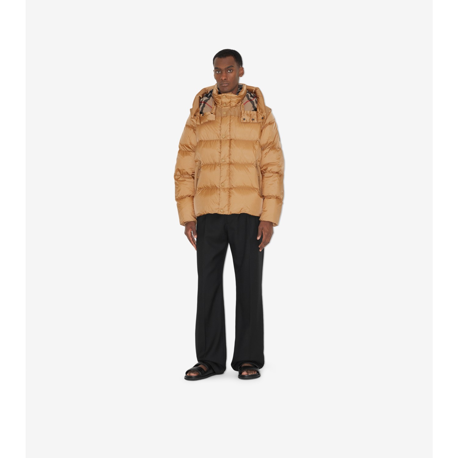 Detachable Sleeve Monogram Puffer Jacket Burberry Outerwear