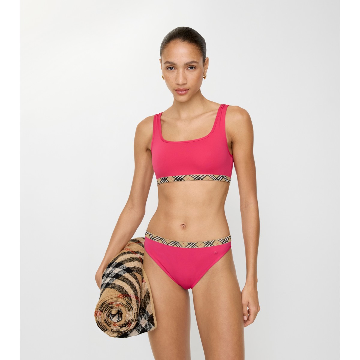  Check Trim Bikini Top