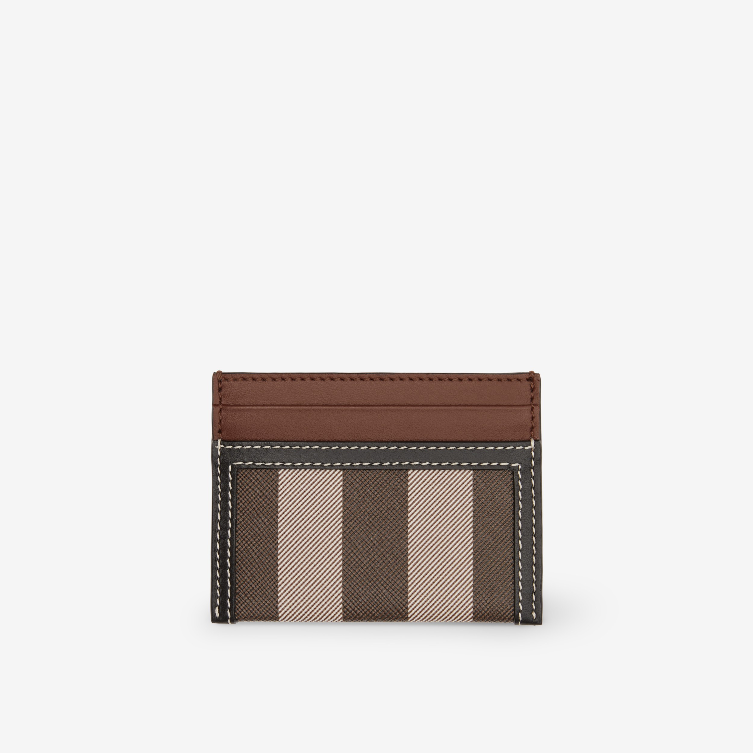 Check and Two-tone Leather Card Case in Dark Birch Brown - Women | Burberry®  Official