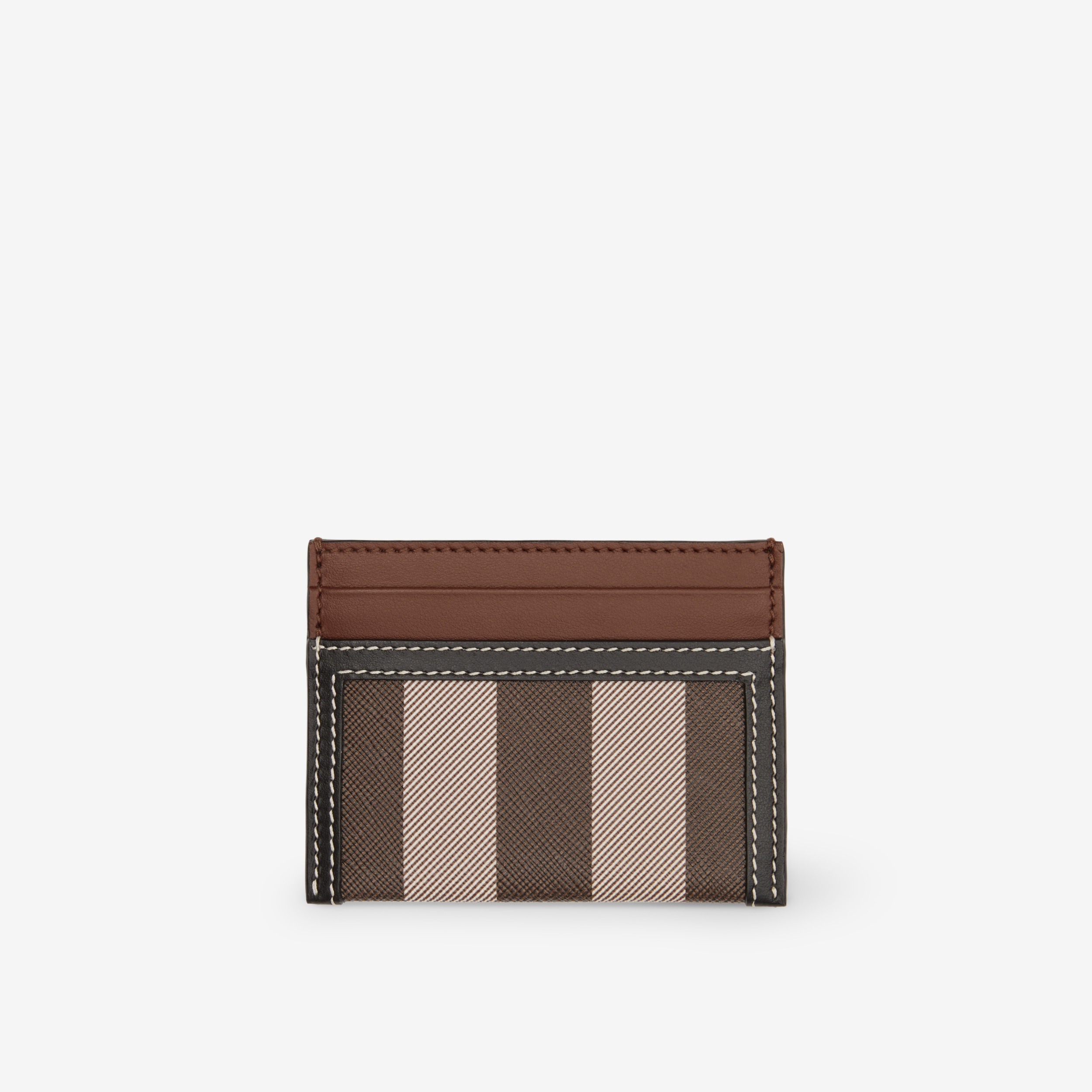 Check and Two-tone Leather Card Case in Dark Birch Brown - Women |  Burberry® Official