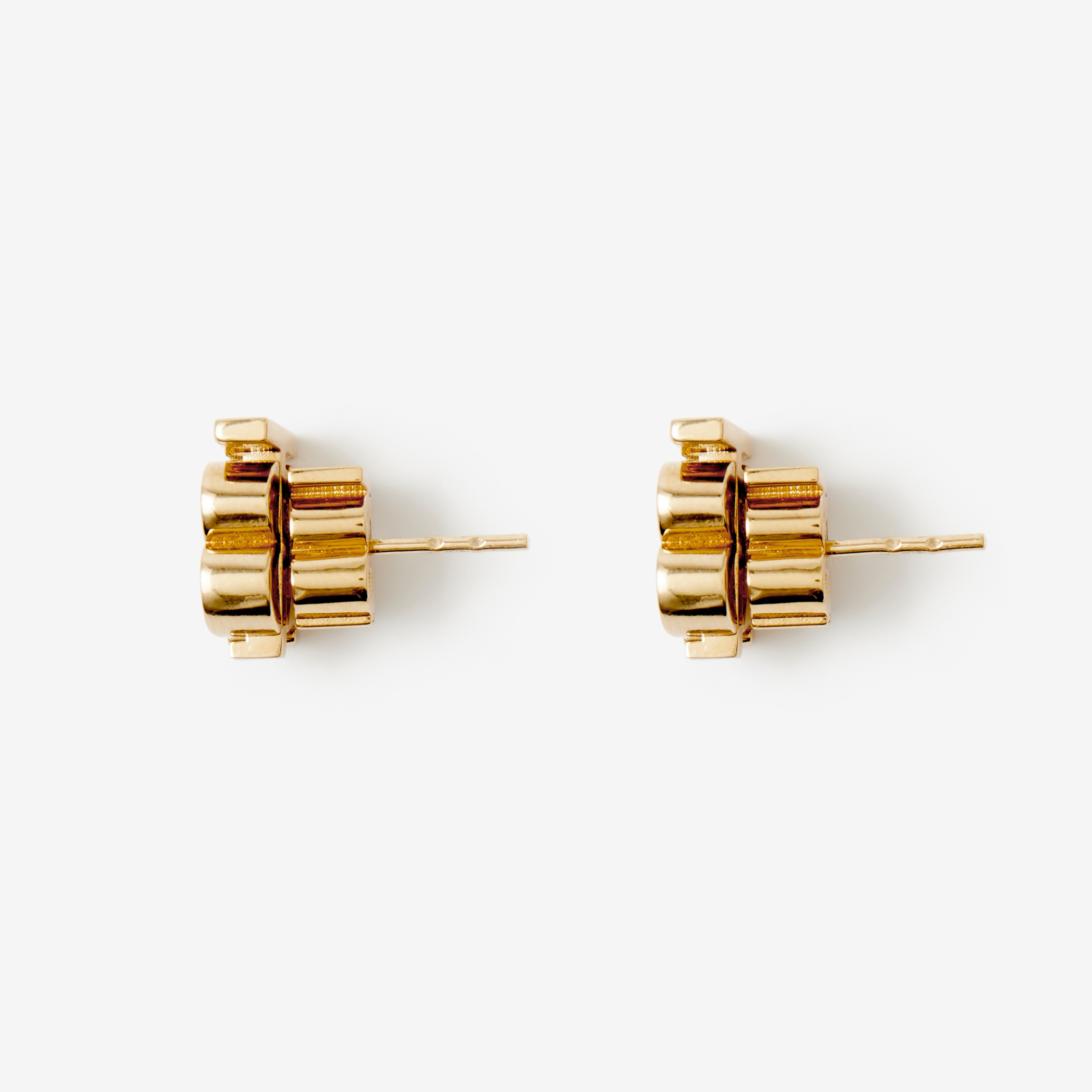 Gold-plated Monogram Motif Earrings in Light - Women | Burberry® Official - 3