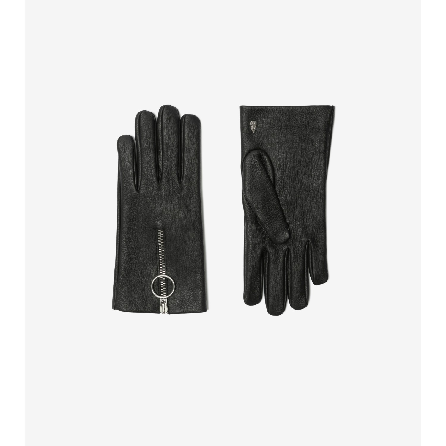 Gants zippés en cuir