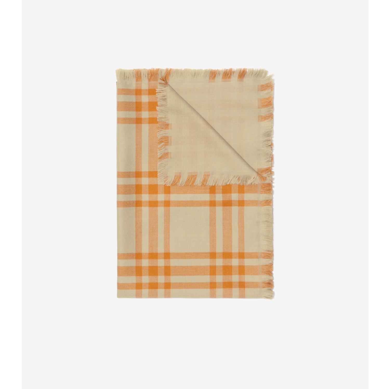 Reversible Check Wool Silk Scarf