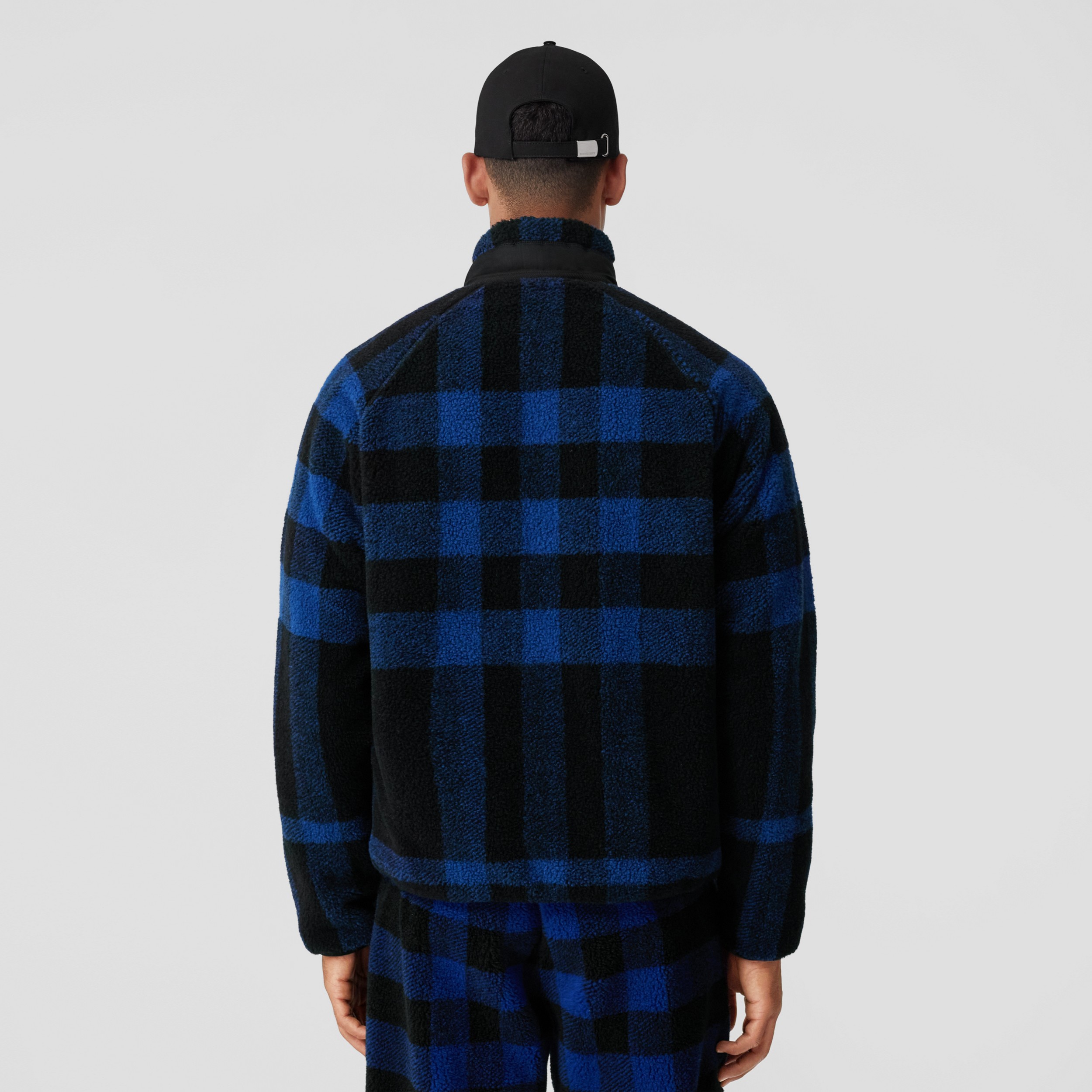 Exploded Check Fleece Funnel Neck Jacket in Deep Royal Blue - Men | Burberry® Official - 3
