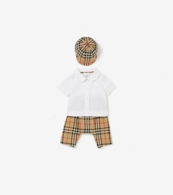 チェック ストレッチコットン ベイビーギフトセット (アーカイブベージュ) - チルドレンズ | Burberry®公式サイト