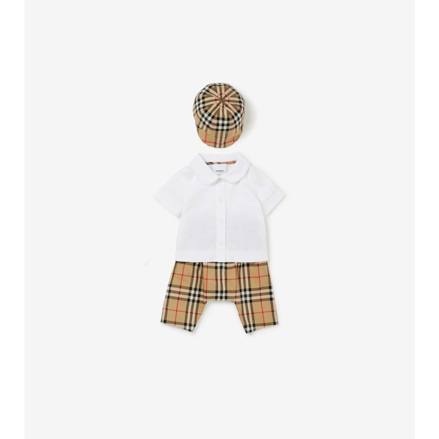 チェック ストレッチコットン ベイビーギフトセット (アーカイブベージュ) - チルドレンズ | Burberry®公式サイト