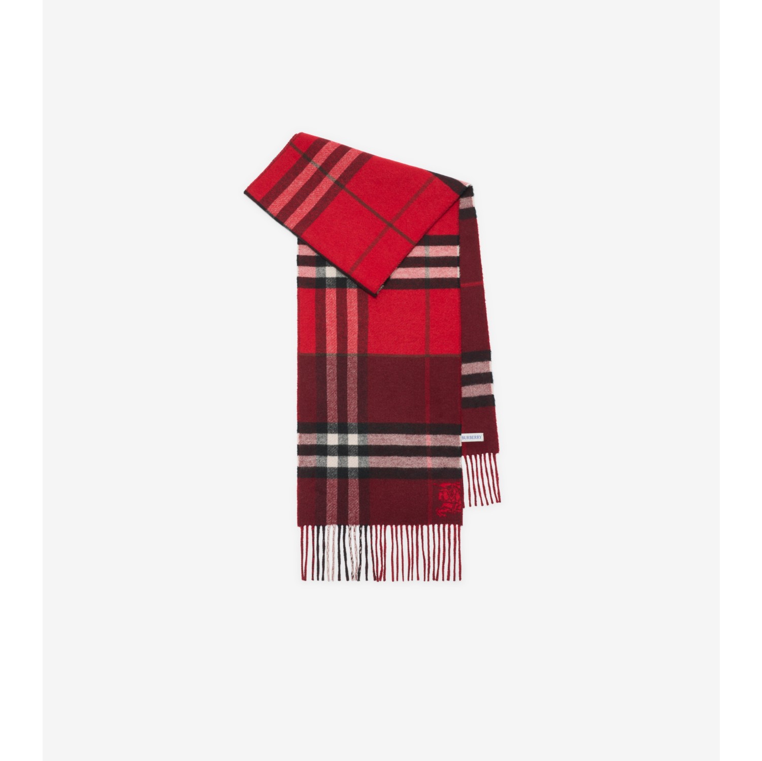 Contrast Check Cashmere Scarf