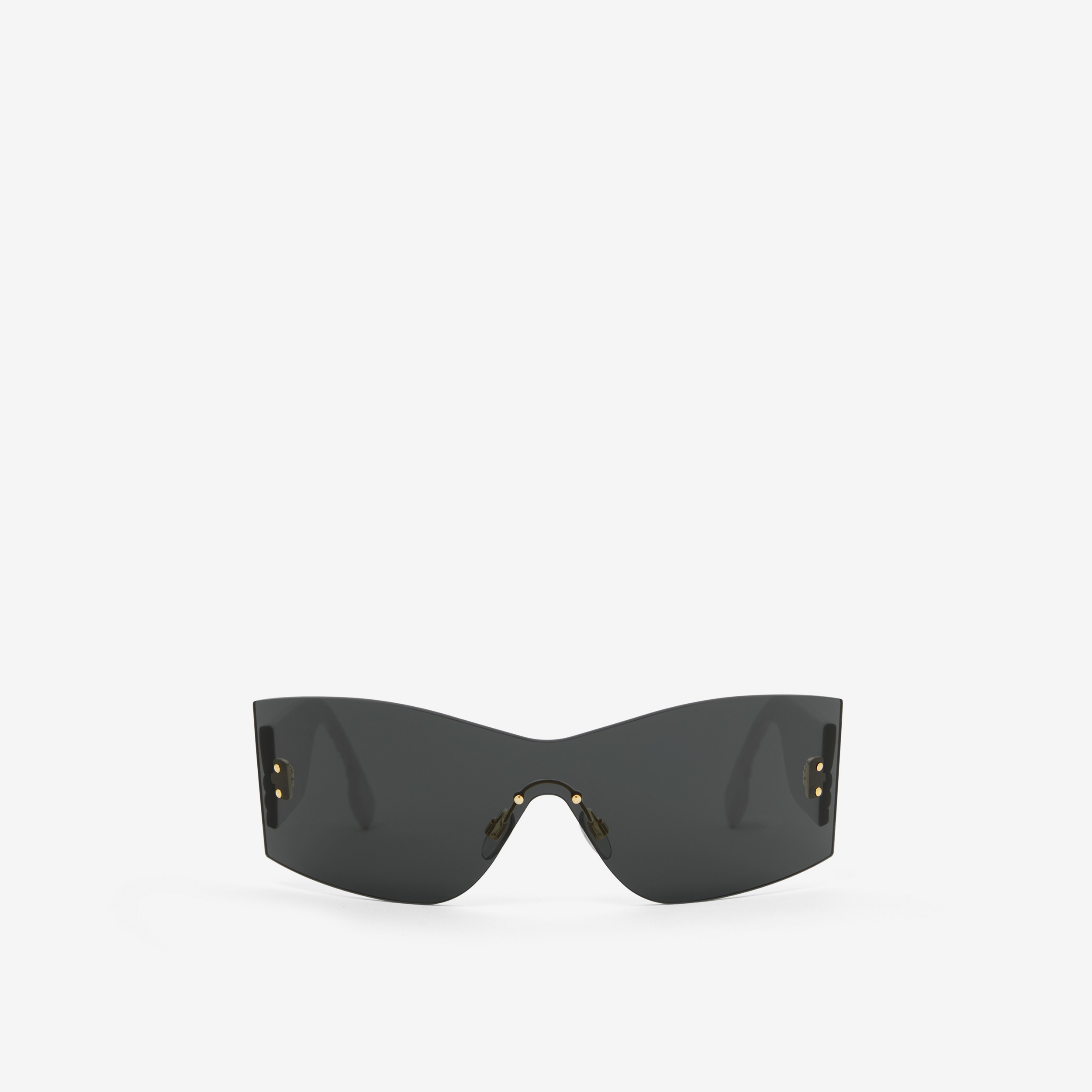 Monogram Motif Rectangular Shield Lola Sunglasses in White/dark Grey - Women | Burberry® Official - 1