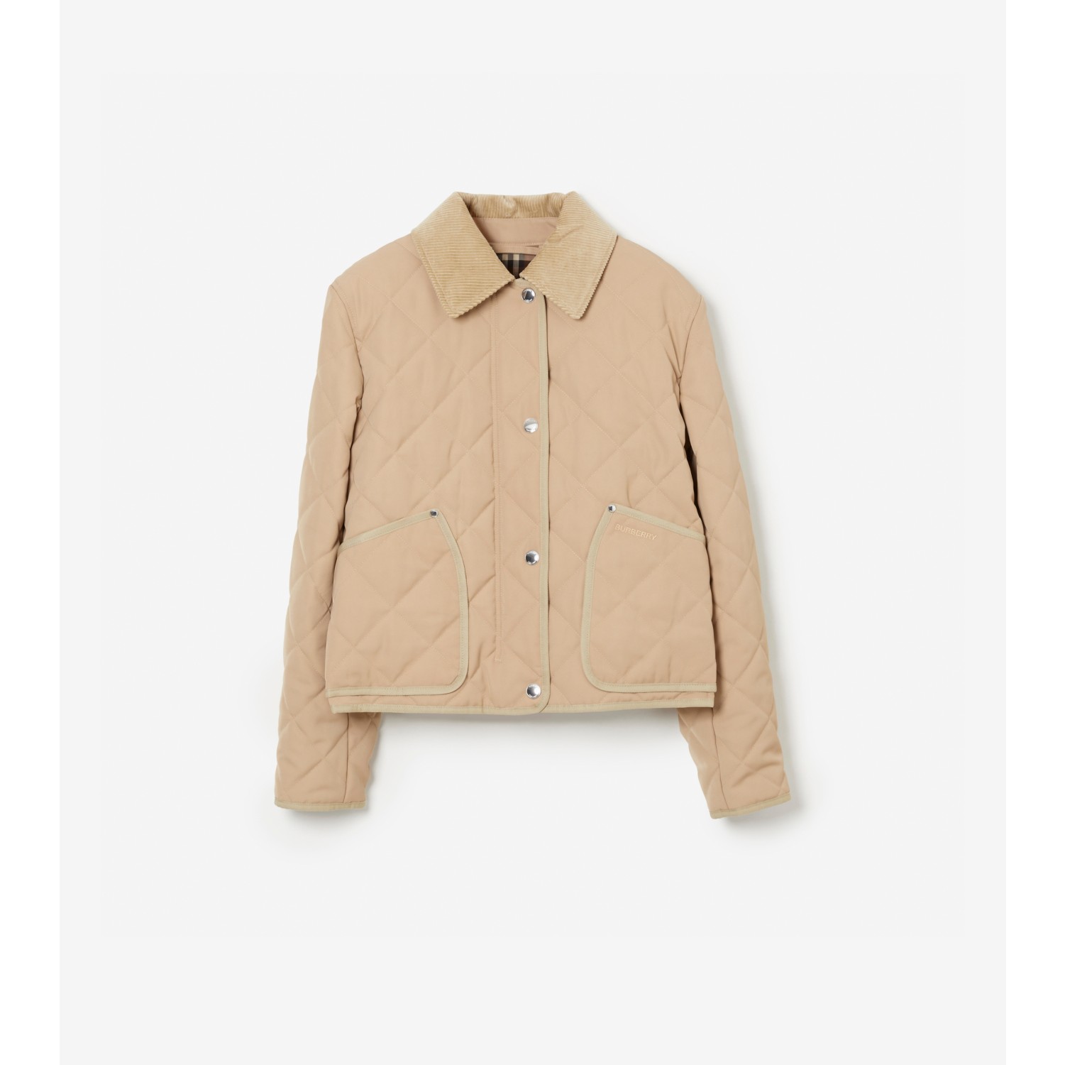 Quilted Cropped Barn Jacket Soft Fawn Women | Burberry® Official