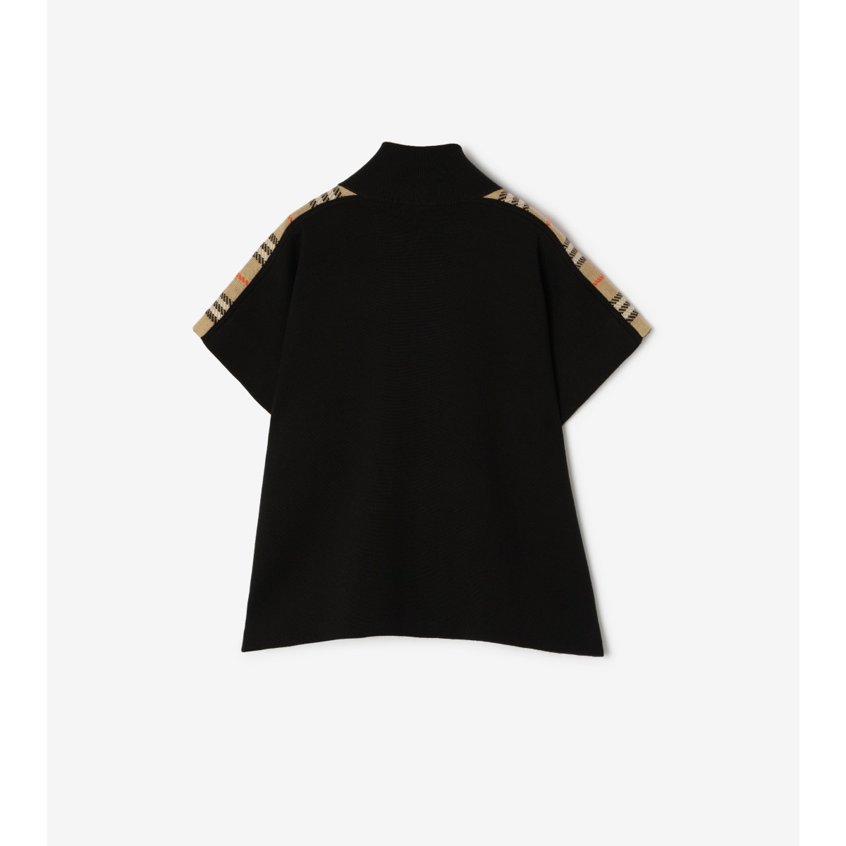  Check Trim Wool Cape