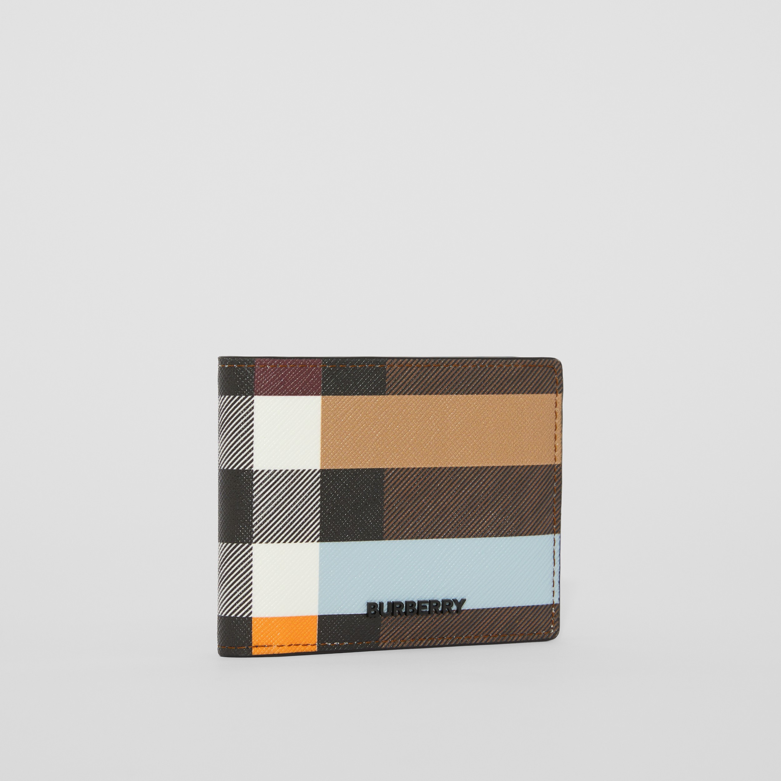 Colour Block Check Slim Bifold Wallet in Dark Birch Brown - Men | Burberry® Official - 4