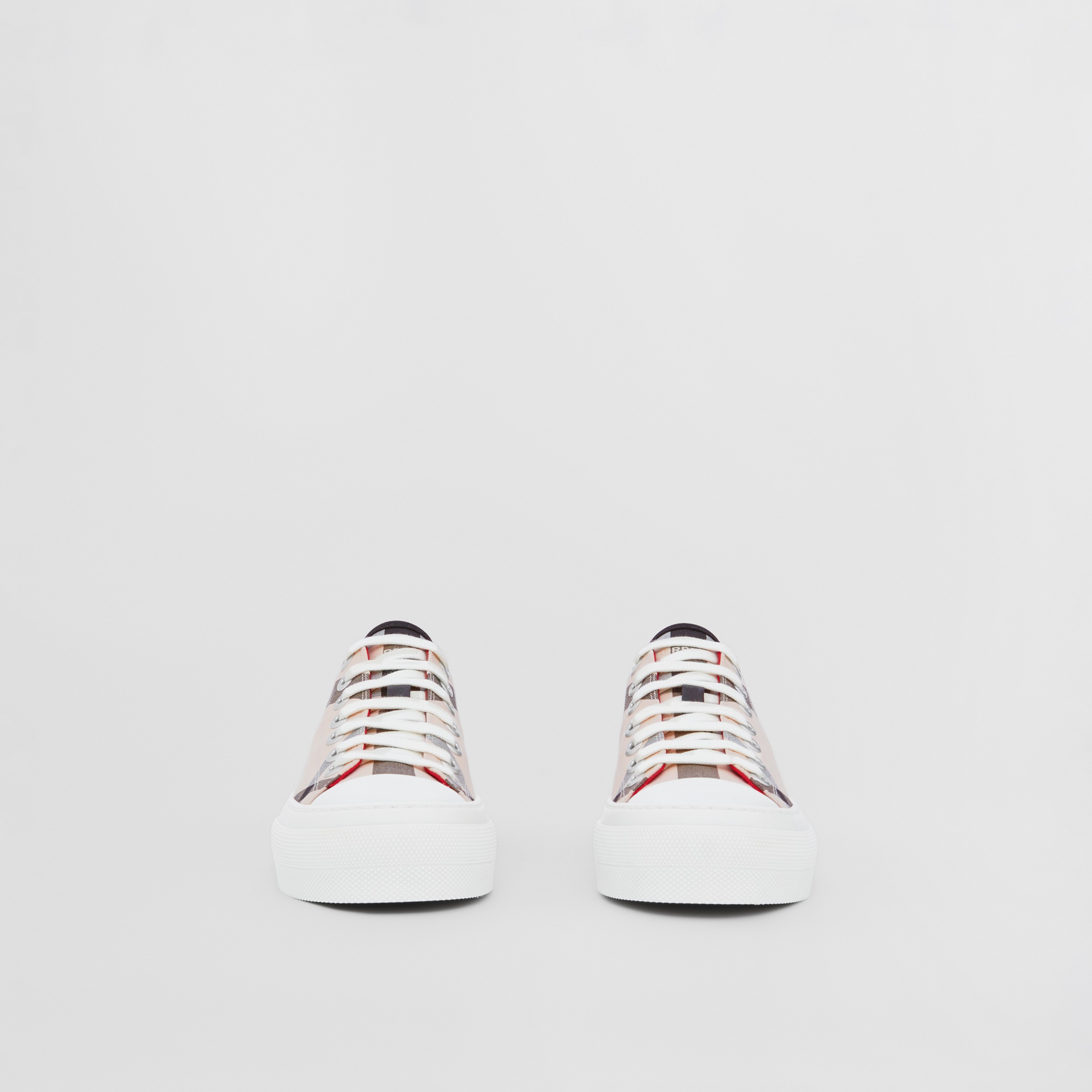 Check Cotton Sneakers in Buttermilk - Women | Burberry® Official - 3