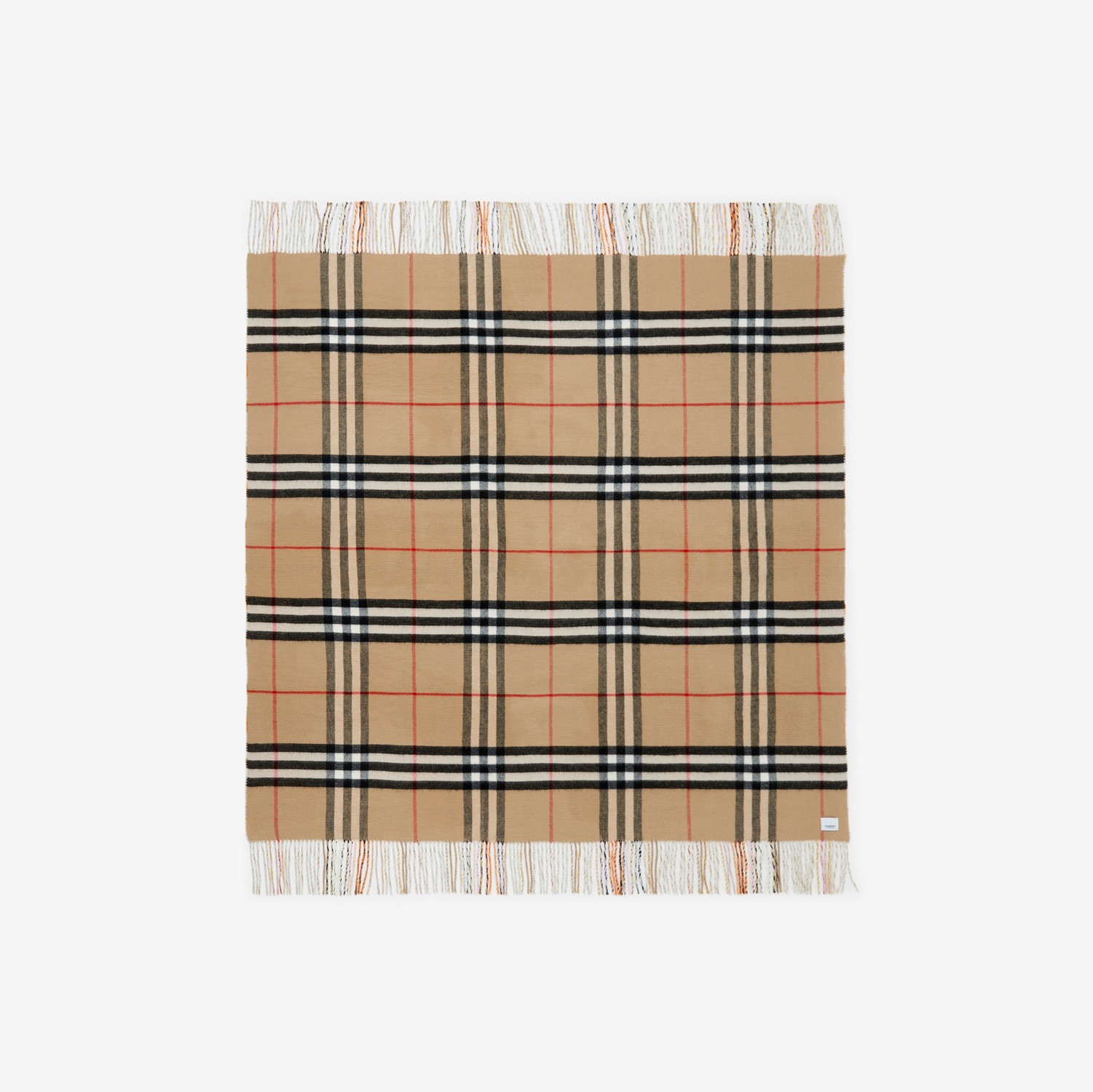 Check Cashmere Wool Reversible Blanket in Archive Beige/orange - Women | Burberry® Official