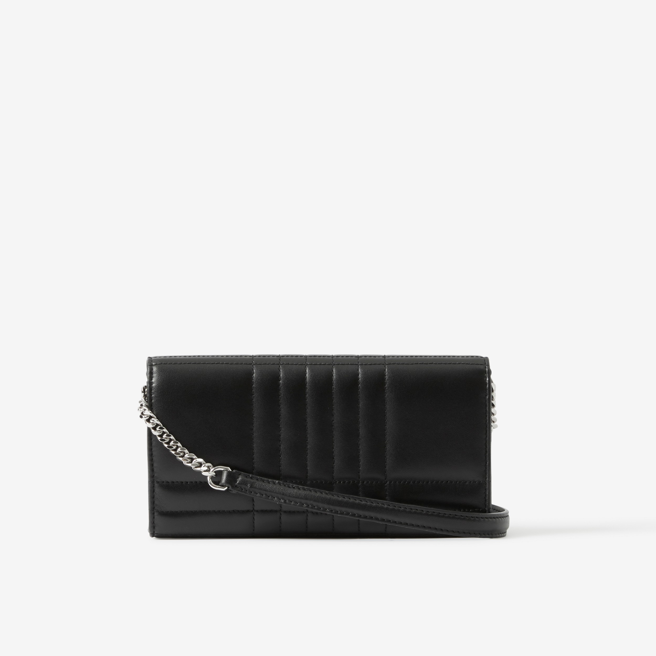 Steppleder-Brieftasche „Lola“ mit abnehmbarem Riemen (Schwarz/palladiumfarben) - Damen | Burberry® - 3