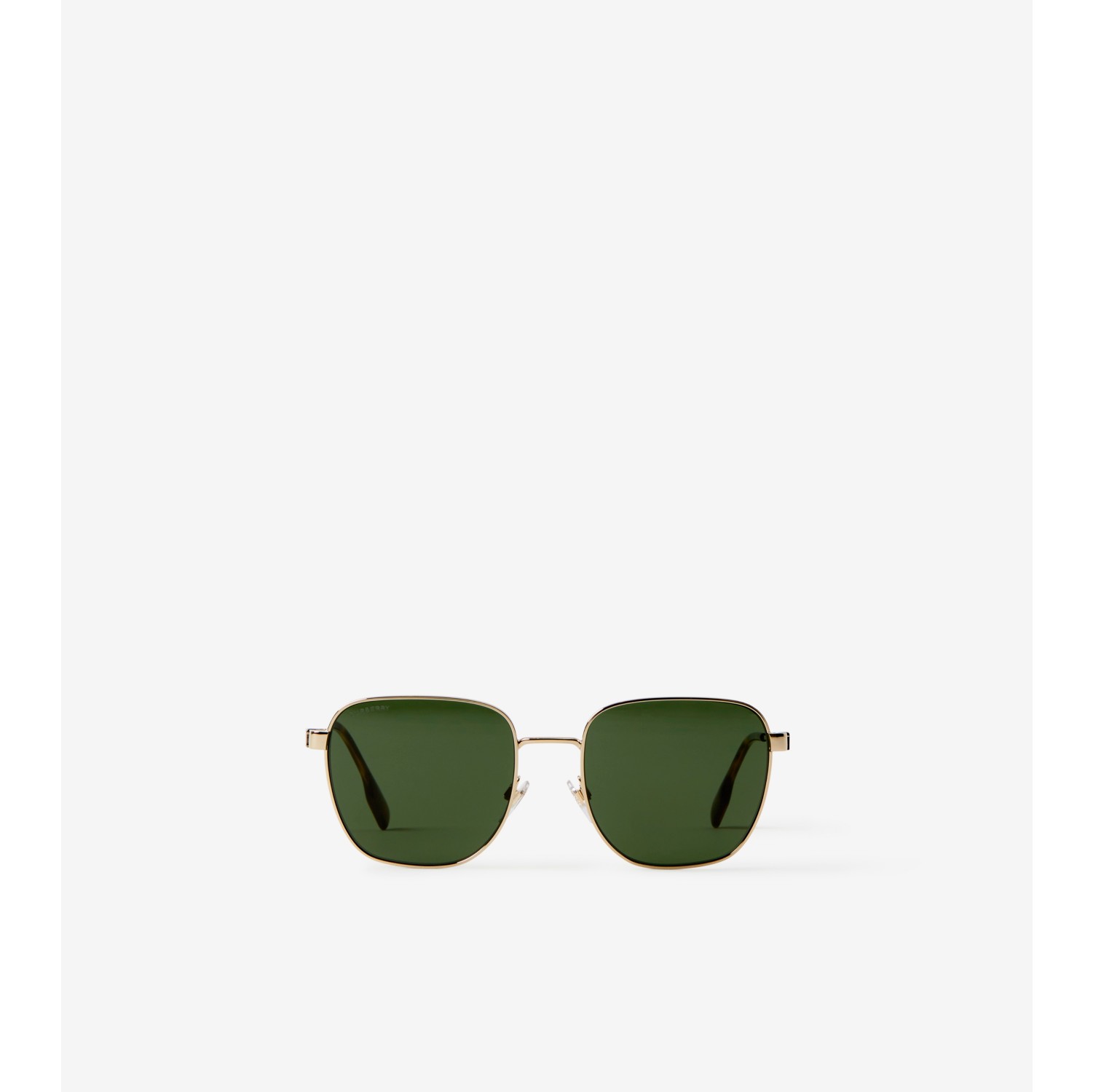 Stripe Detail Square Frame Sunglasses in Light gold - Men | Burberry® Official