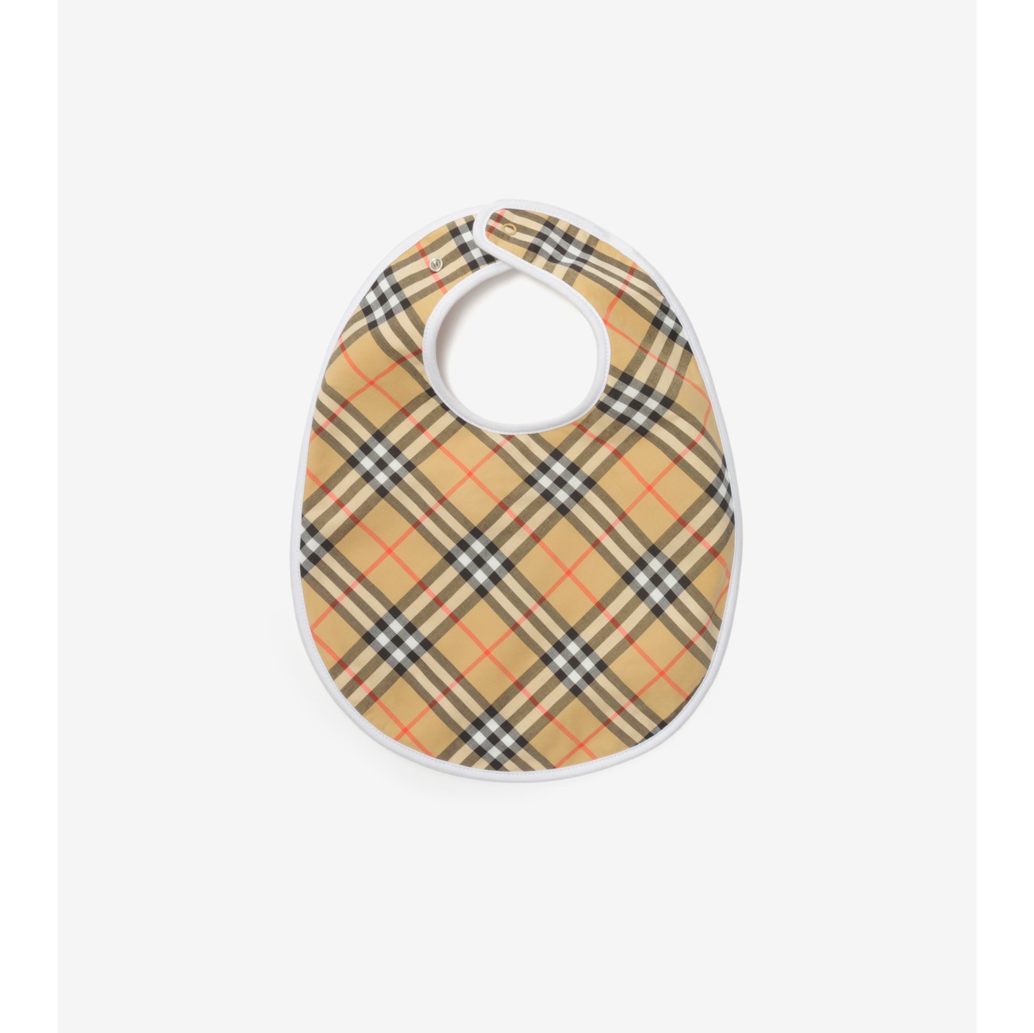 Check Cotton Three-piece Bib Set in White - Children | Burberry® Official