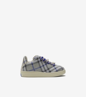 Check Knit Box Sneakers in Lichen - Women | Burberry® Official