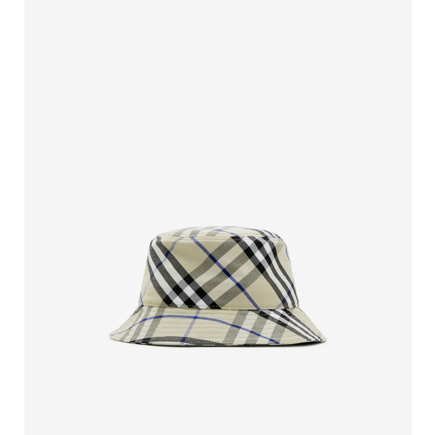 Check Cotton Blend Bucket Hat in Lichen - Men | Burberry® Official