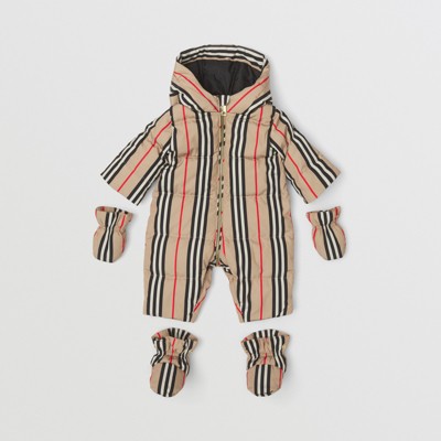 Icon Stripe Puffer Suit in Archive Beige - Children | Burberry® Official