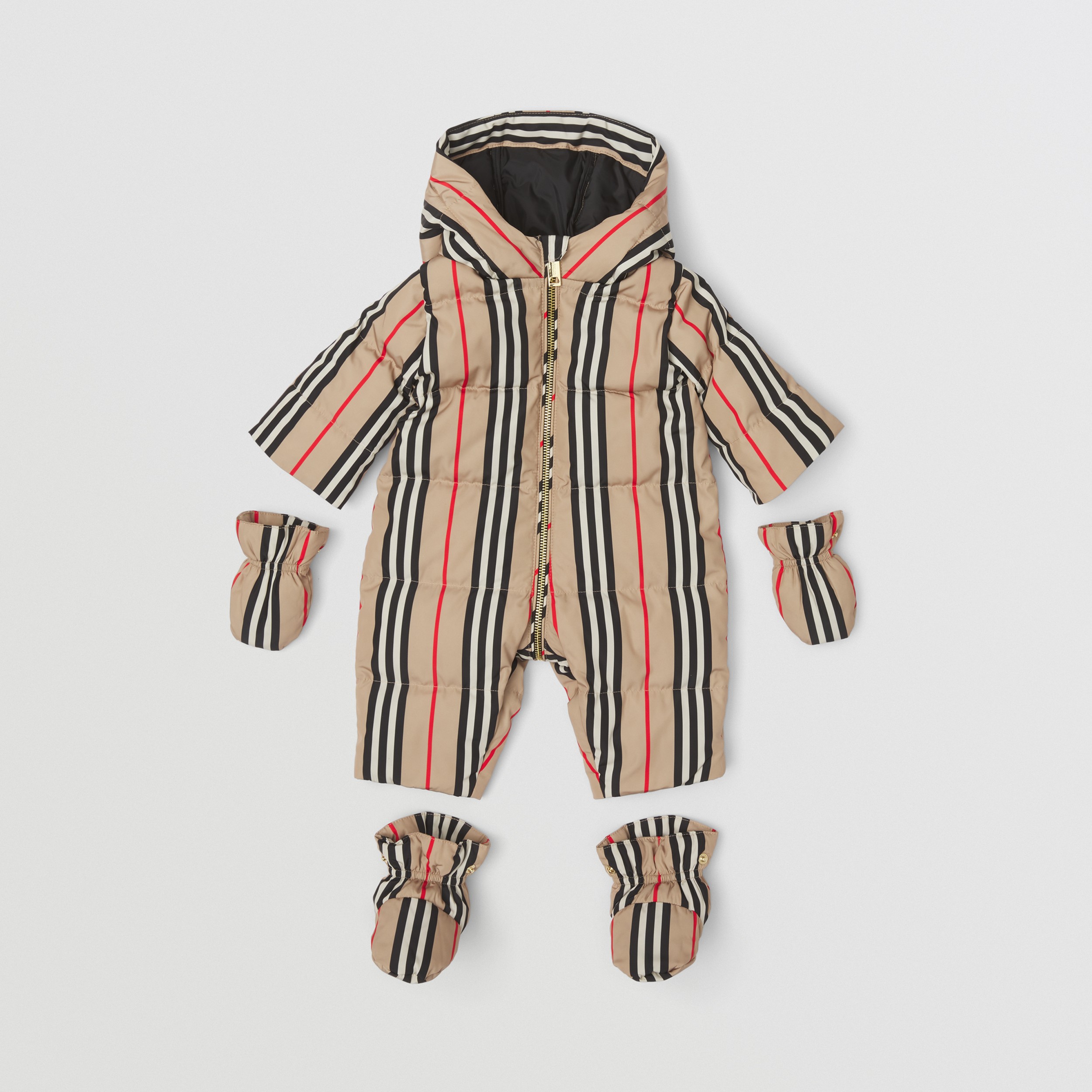 Icon Stripe Puffer Suit in Archive Beige - Children | Burberry® Official - 1