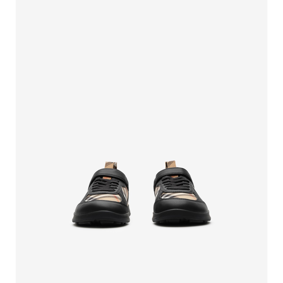  Check and Leather Matrix Sneakers