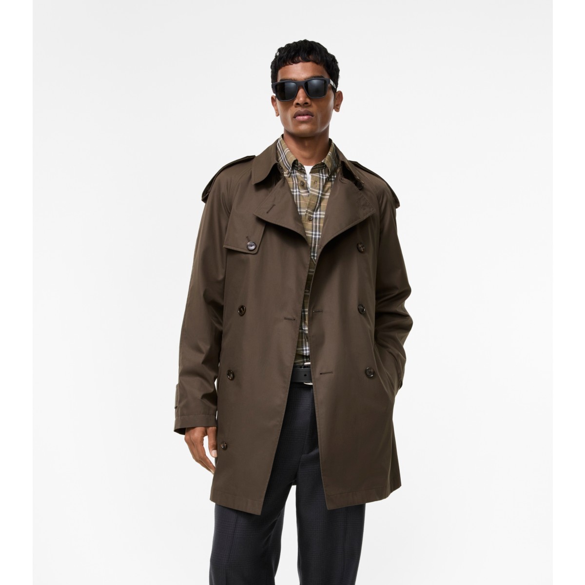  Check Mid-length Gabardine Leadenham Trench Coat