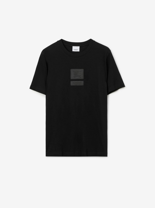 Burberry Ekd Silk Blend T-shirt In Black