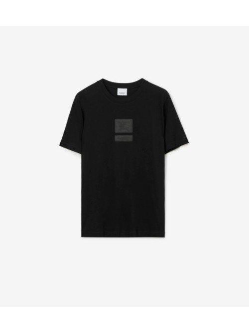Burberry Ekd Silk Blend T-shirt In Black