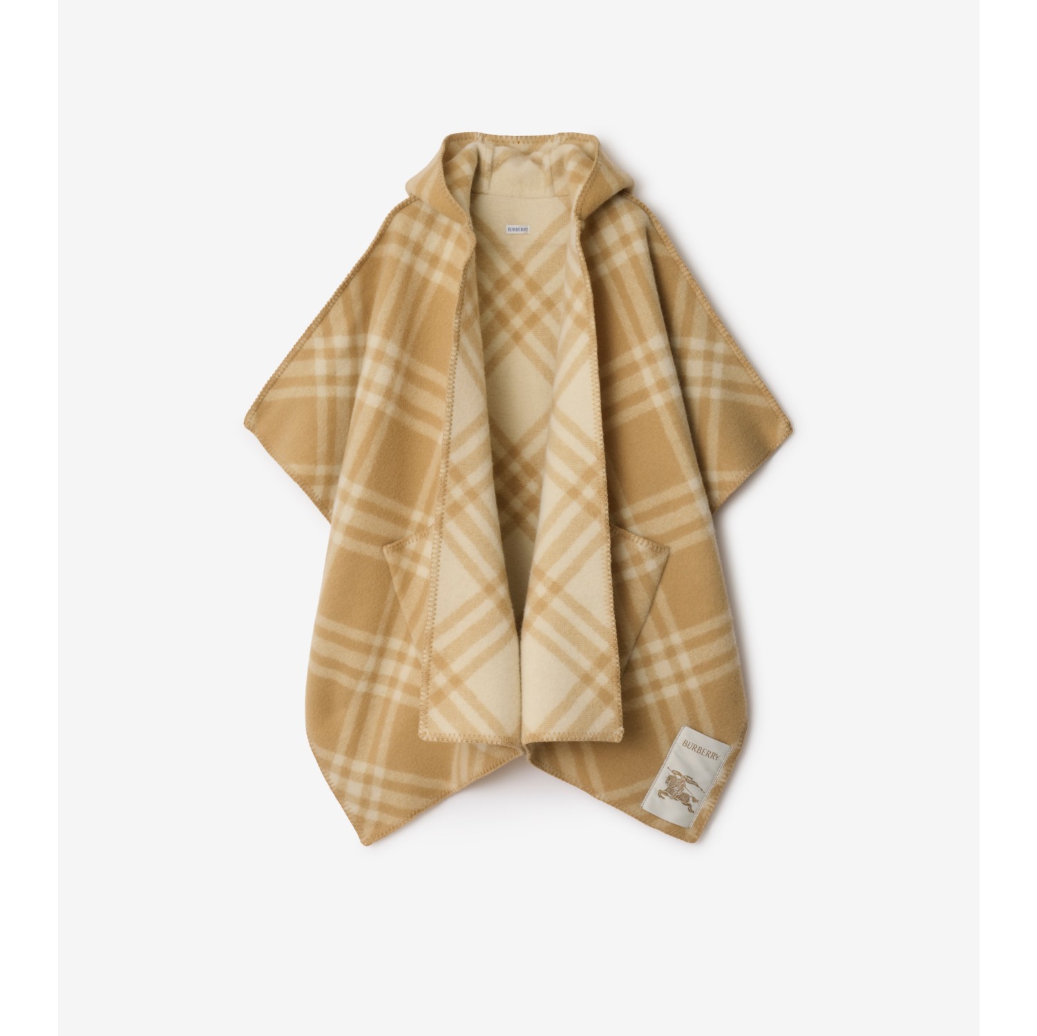 Cape réversible en laine Check