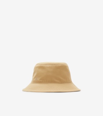 Reversible Cotton Blend Bucket Hat in Flax | Burberry® Official